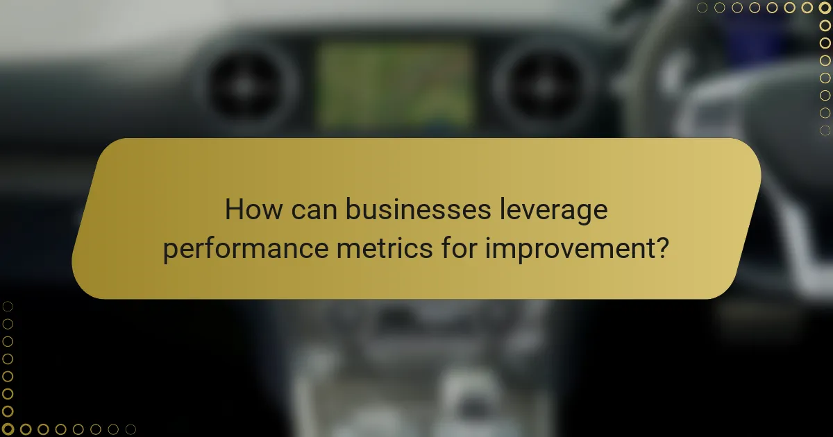 How can businesses leverage performance metrics for improvement?