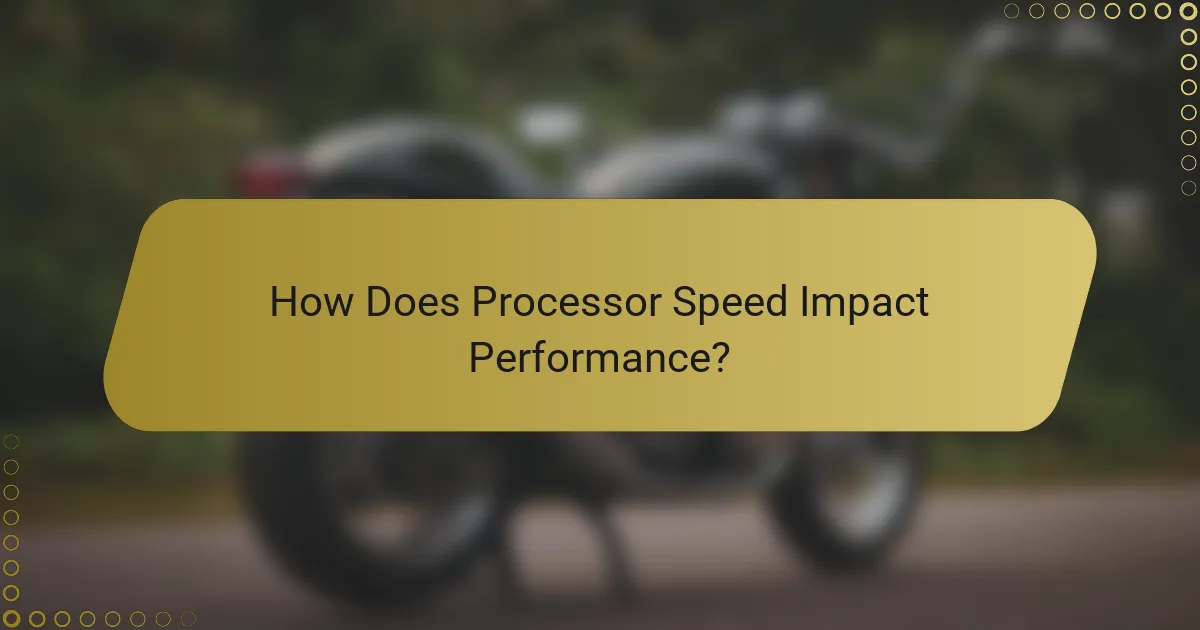 How Does Processor Speed Impact Performance?