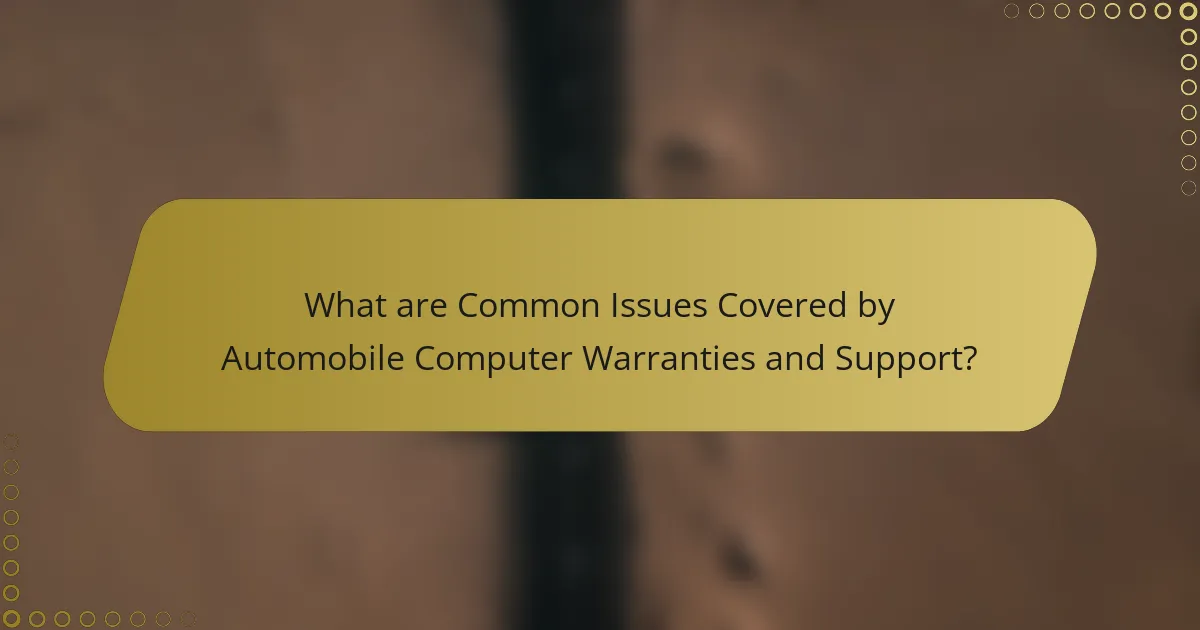 What are Common Issues Covered by Automobile Computer Warranties and Support?