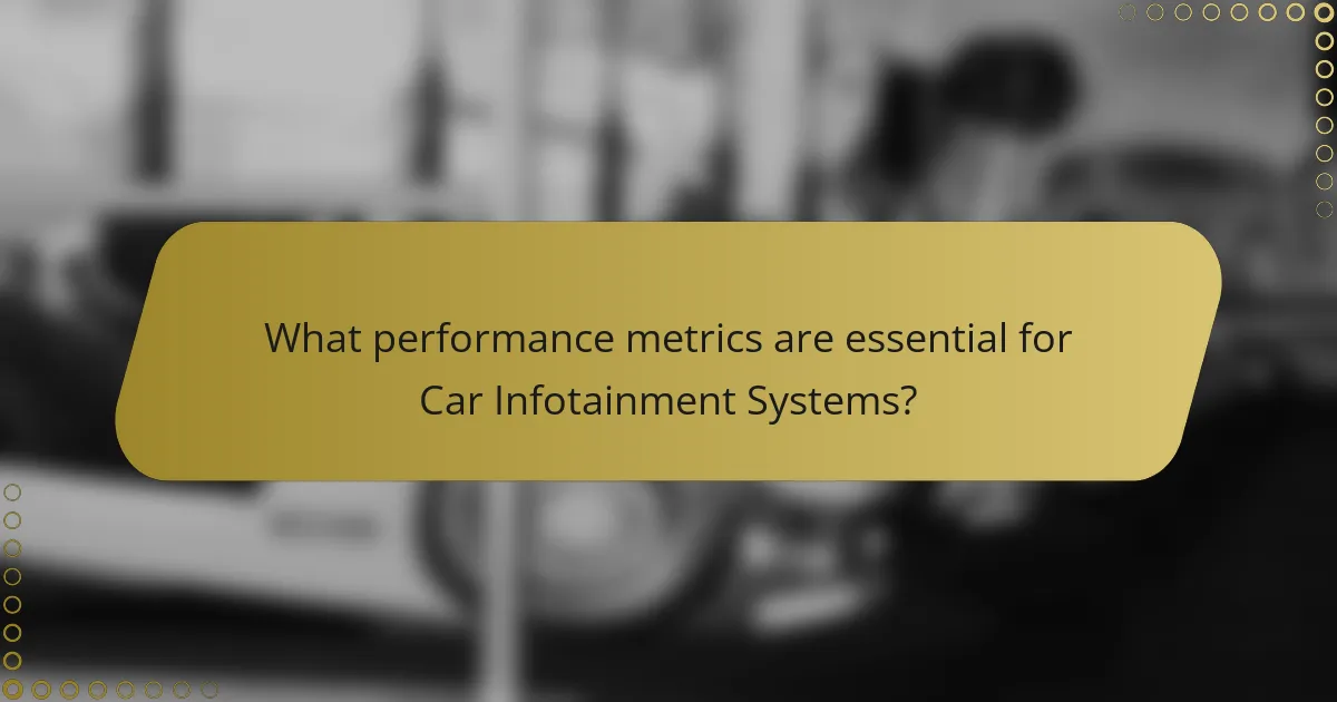 What performance metrics are essential for Car Infotainment Systems?